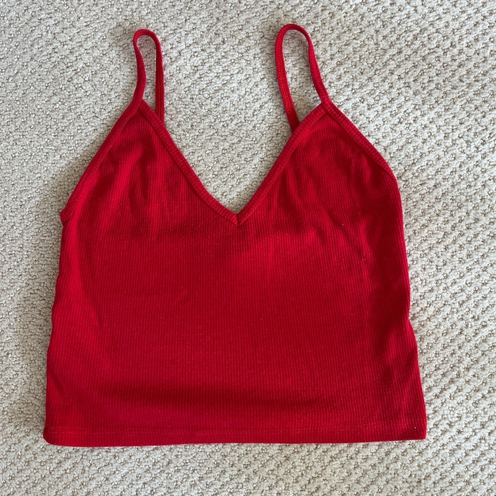Brandy Melville Red Crop Tank Top